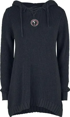 Produktbild von Black Premium by EMP Damen Strickpullover mit Kapuze und Schnürung XL