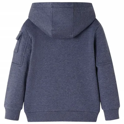 Produktbild von vidaXL Kinder-Kapuzenpullover mit Reißverschluss Dunkelblau Melange 128