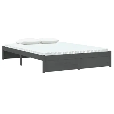 Obrázek produktu pro Rám postele šedý masivní dřevo 140 x 190 cm