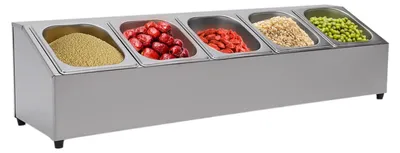 Produktbild von Edelstahl-Zutatenbehälter mit Deckel und 5 Gittern