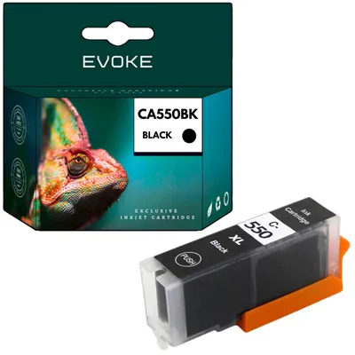 Produktbild von Evoke kompatible Tinte für Canon PGI-550XL PGI550XL 6496B001 PGI550BKXL 6431B001 Schwarz 23 ml 640 Seiten iP7200 7240/50 8700/20/50; iX6800 6820/50; MG5400 5450 5500/50 5600/50/55 6300/50 6400/20/50 6600/50 7100/20/50 7500/50; MX720 725 920 922 925