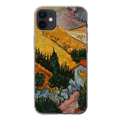 Produktbild von MuchoWow® Handyhülle Schutzhülle Hülle für iPhone 12 mini Landschaft mit einem Haus und einem Ackerbauern - Vincent van Gogh Silikon Softcase Handy Hülle - Bild