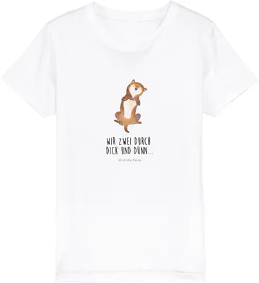 Produktbild von Mr. & Mrs. Panda Kleinkinder T-Shirt Hund Streicheln 12-14 Jahre (152/164) - Weiß - Geschenk, Teenager, Bio Kinder, Kraulen, Kurzarm, Hundeliebe, Kindershirt, Mädchen