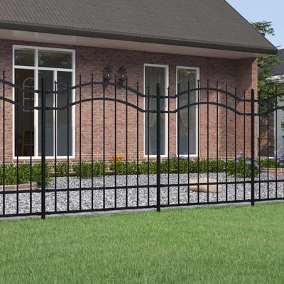 Obrázek produktu pro Zahradní plot s hrotem kopí Černá 239 x 125 cm Práškově lakovaná ocel