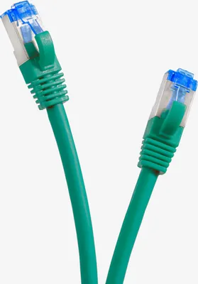Produktbild von TPFNet 0,25m Cat.6A Patchkabel / Netzwerkkabel S/FTP 10GBit, grün