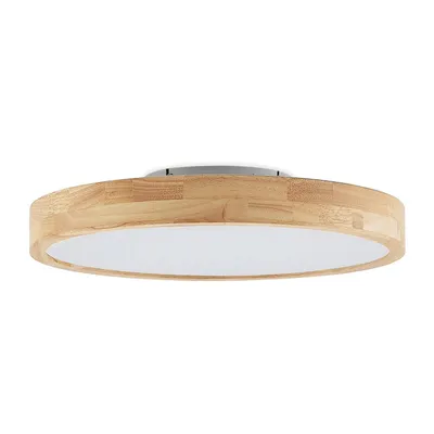 Produktbild von Lindby LED-Deckenlampe Lanira, Ø 50 cm, Holz, Remote, CCT