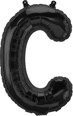 Produktbild von Folienballon Buchstabe C, schwarz, ca. 40 cm, für Luftbefüllung