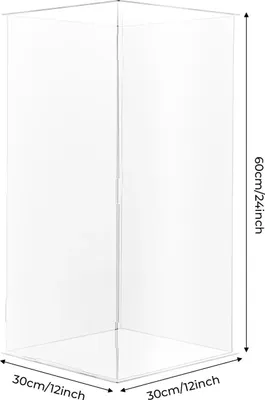Immagine prodotto di Espositore in plastica - Vetrina - 30 x 30 x 60 cm - Portata 3 kg - Per matrimoni, casa e feste - Trasparente