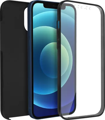 Image de Avizar, coque de protection à 360° (avant et arrière) pour Apple iPhone 12 / 12 Pro, noire