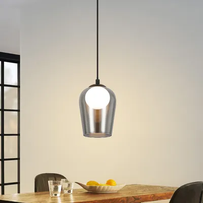 Obrázok produktu pre ZMH vintage závesná lampa jedálenský stôl závesná lampa dymová sivá jedálenská stolová lampa závesná lampa G9 závesná lampa z vínneho skla 1 plameň jedálenská stolová lampa výškovo nastaviteľná do obývačky spálne bez žiarovky