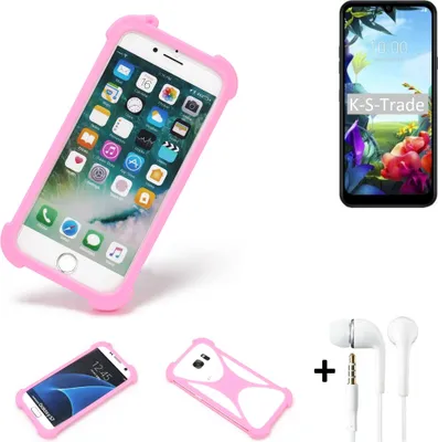 Produktbild von K-S-Trade Bumper + Kopfhörer kompatibel mit LG Electronics K40S Handy Hülle Schutzhülle Silikon Schutz Hülle Cover Case Silikoncase Silikonbumper