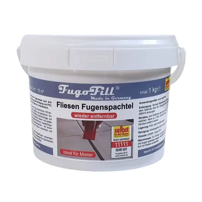 Produktbild von FugoFill 1 kg "entfernbarer Fliesen Fugenspachtel" grau