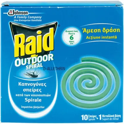 Produktbild von Raid Moskito-Spulen für Außenbereiche, 10 Stück, 6h Mückenschutz, inkl. Metallständer