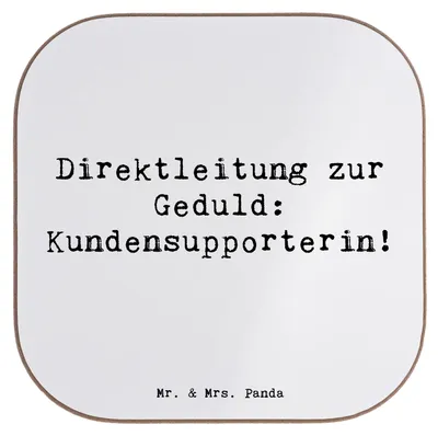 Produktbild von Mr. & Mrs. Panda Tischuntersetzer Spruch Kundensupporterin Geduld - Weiß - Geschenk, Herausforderung, Tassen Untersetzer, Hilfsbereitschaft, für Gläser, Coaster, Support