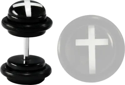 Produktbild von Fake Plug Ohrstecker Kreuz 8mm