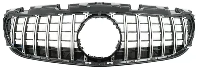 Productafbeelding van Radiateurgrille voor Mercedes SLC R172 facelift (modeljaren 2016-2019), GT-R Panamericana-look, zwart met chroom.