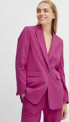 Produktbild von b.young BYDANTA Damen Blazer Longblazer Jacke mit Reverskragen und Knopf Regular Fit mit Stretch langer Schnitt