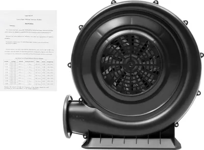 Zdjęcie produktu dla Dmuchawa do dmuchanego zamku/namiotu – elektryczna dmuchawa powietrza – 250 W – 420 m³/h – 1100 Pa – wtyczka UE 220 V – 2800 obr./min – czarna