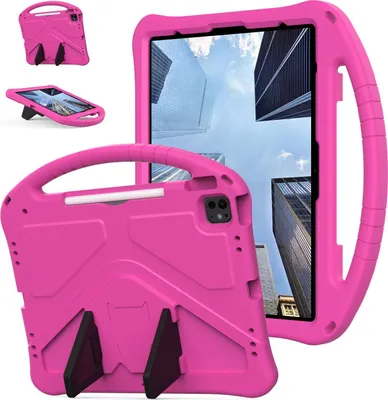 Obrázek produktu pro Dětské pouzdro pro iPad Pro 11" M4 (2024), EVA lehké nárazuvzdorné pouzdro s skládacím stojánkem a rukojetí Růžový