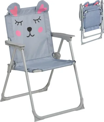 Produktbild von Relaxdays Kinder Klappstuhl, Campingstuhl mit Maus-Motiv, HBT: 51,5x36x37,5 cm, Picknickstuhl outdoor, Faltstuhl, bunt