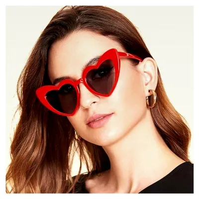 Produktbild von Herz Sonnenbrille in Rot für Damen, Vintage Herzform Sonnenbrille, Brautaccessoire für Hochzeit und Festival, personalisierte Herzsonnenbrille