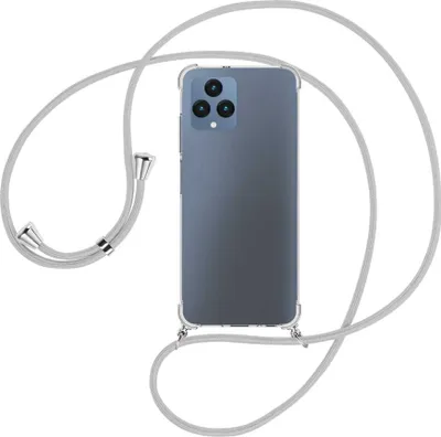 Produktbild von Handykette Backcover-Schutzhülle mit Band (Metall silberfarben) für Telekom T Phone (T-Mobile Revvl 6 5G) - silbergrau
