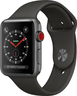 Produktbild von Apple Watch Series 3, LTE, 38mm Sportarmband, 16GB, Farbe: Space Grau