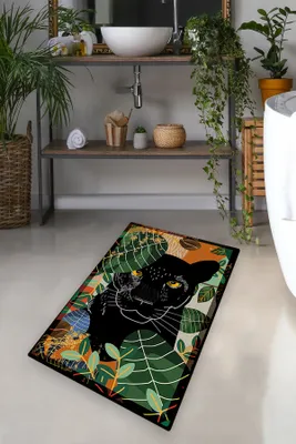 Produktbild von Mijolnir, Schwarz, Badematte, Mehrfarbig, 100% POLYESTER, 70 x 120 cm