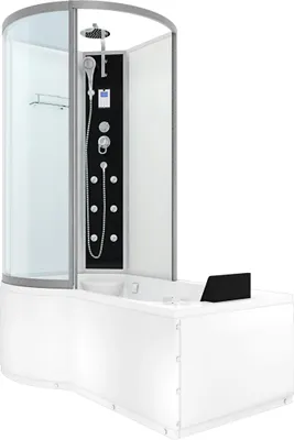 Produktbild von Kombination Whirlpool Dusche K50-R01-WP Duschkabine Wanne 100x170 cm