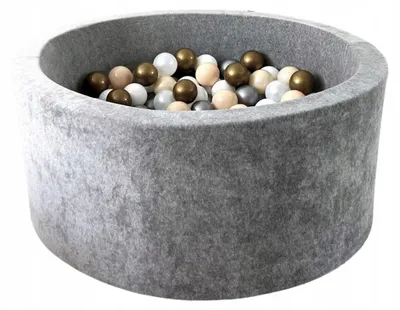 Produktbild von Monio for Kids Bällebad Velvet Grau, 40x90 cm, 300 Bälle