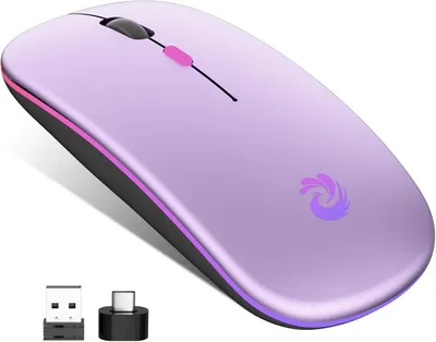 Image de BQSS Souris sans fil, 2,4 GHz avec récepteur USB, 1600 DPI Optical Tracking, Quiet Clicks, Rechargeable LED Mouse pour Laptop, PC, Mac, Android