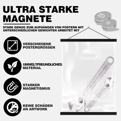 Image de Support magnétique pour affiches et photos, en bois, 140 cm