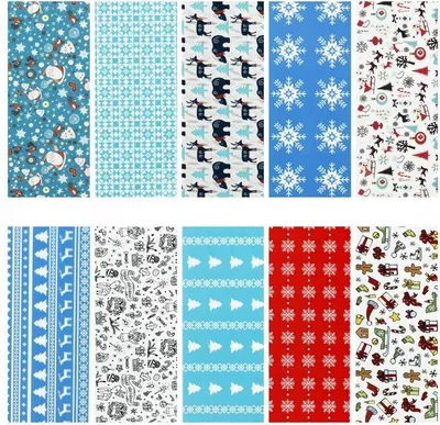Obrázok produktu pre 10x fólia na prenos nechtov 10cmx4cm Vianočná sada