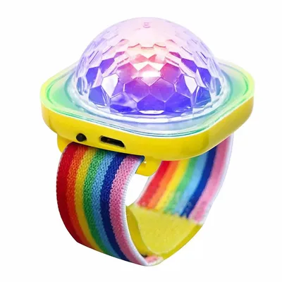 Produktbild von 4 Stück Discokugel Armband, musikgesteuerte Mini-Disco-Lichter, USB wiederaufladbar, LED-Projektor mit Saugnapf, Party Sterneffekt