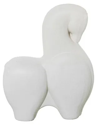 Keramik Pferdefigur, weiß, 23 x 18 x 7 cm