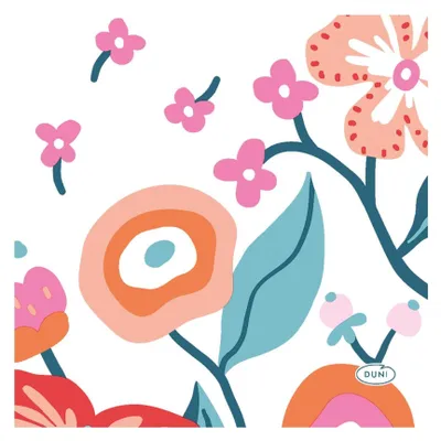Produktbild von Duni Servietten Vibrant Bloom 24x24 cm | 12 Stück
