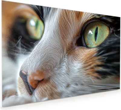 Produktbild von Küchenrückwand Spritzschutz Glas mit Motiv Katzenaugen 40 x 40 cm