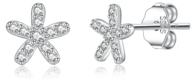 Productafbeelding van Solidchoice - 925 Sterling Zilveren Kleine Bloem Oorbellen voor Dames en Meisjes