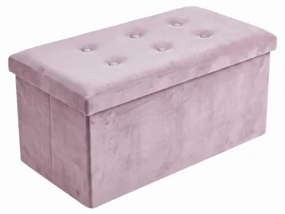 Produktbild von Rechteckiger Samthocker mit Stauraum, faltbar, 76 × 38 × 38 cm