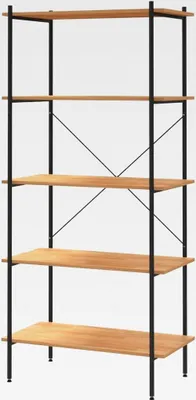 Produktbild von Regal mit 5 Böden Schwarz und Eiche-Optik 80x40x163 cm Lagerregal für Garage, Abstellraum, Kellerregal