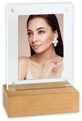 Immagine prodotto di Cornice per foto in acrilico ZEP New York 10x15 cm LED con illuminazione LED e piedino in legno marrone