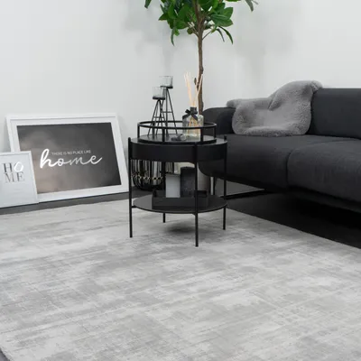 Produktbild von CONSILIO CONCEPT 80 x 150 Teppich Wohnzimmer Silber Nobel Seidenglanz Viskose moderner weich soft luxus