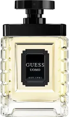 Produktbild von GUESS Uomo 100ml, Männer, 100 ml, Kardamom, Grapefruit, Lavendel, Geranium, Safran, Salbei, Bernstein, Benzoe, Holz, Spray