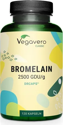 Produktbild von Vegavero Bromelain | 120 Kapseln | 650 mg Bromelain pro Kapsel | hohe Enzymaktivität: 2500 GDU/g | vegan