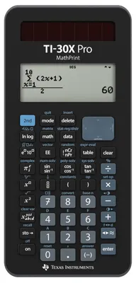 Produktbild von TEXAS INSTRUMENTS Schulrechner TI-30X Pro MathPrint 4 Zeilen Display, Solar/Batterie