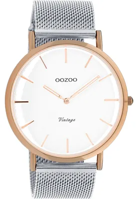 Produktbild von Oozoo Armbanduhr silber Metall Vintage Series Damen Analog-Quarzuhr UOC20070