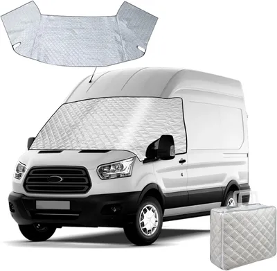 Productafbeelding van Windschermhoes voor Ford Transit bestelwagen MK7 en Challenger Genesis 43/50/60 (2006-2013) met katoenen voering, waterdichte windschermhoes, bescherming tegen zonlicht
