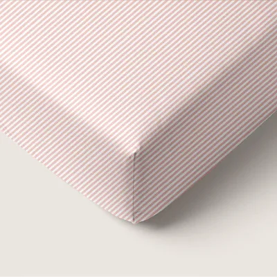 Produktbild von Petite Amélie Spannbettlaken 70 x 140 cm Striped - Off-White & Rosa