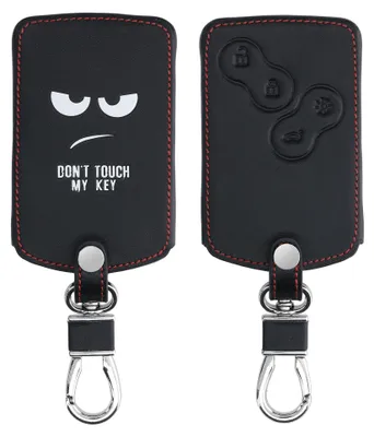 Produktbild von kwmobile Autoschlüssel Hülle kompatibel mit Renault 4-Tasten Autoschlüssel Karte (nur Keyless Go) - Kunstleder Schutzhülle Schlüsselhülle Don't touch