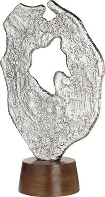 Image de Sculpture "Volante" de Gilde. Sculpture en aluminium, base en bois de mangue. Largeur : 31,0 cm. Hauteur : 48,0 cm. Référence : 48266